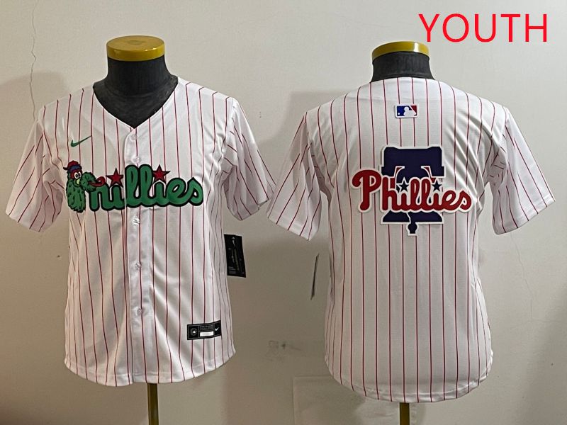 Youth Philadelphia Phillies Blank White three generations Joint Name Nike 2025 MLB Jersey style 5